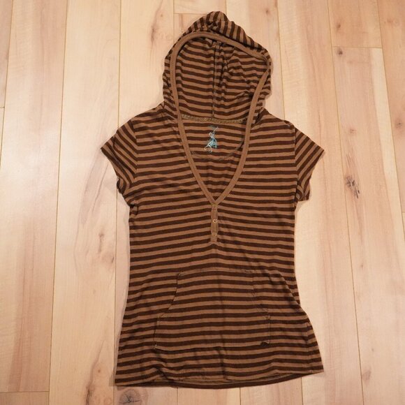 Babydoll Short Sleeve Hoodie Top - Size S - Picture 4 of 4
